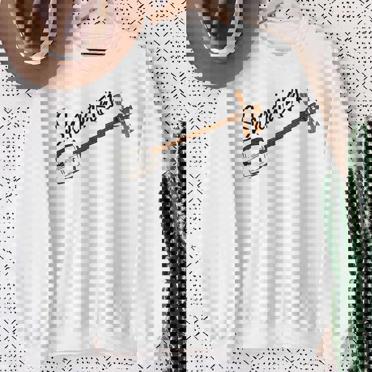 三味線奏者 音楽教師 ミュージシャン スウェットシャツ 年配の女性への贈り物