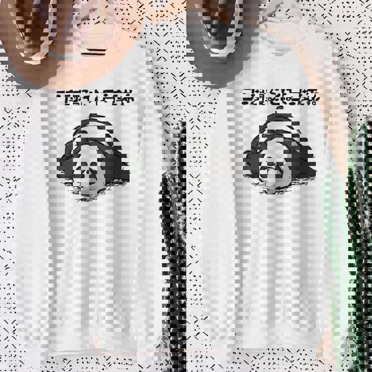 二度寝ることは三度ある ネタ ことわざ 言い間違いことわざ 慣用句 ジョーク ギャグ ダジャレ ツッコミ パンダ スウェットシャツ 年配の女性への贈り物