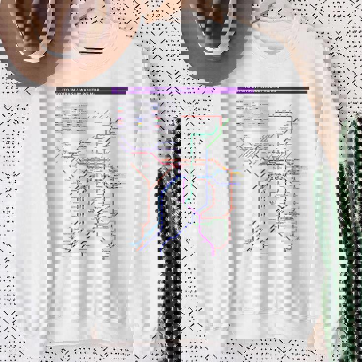 京都日本地下鉄鉄道おみやげ路線図 スウェットシャツ 年配の女性への贈り物