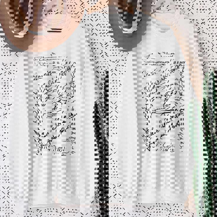 作曲家シグネチャー バッハベートーヴェン・マーラー モーツァルト・ロッシーニ スウェットシャツ 年配の女性への贈り物