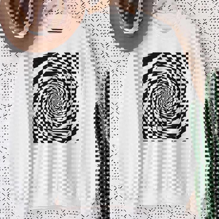 催眠術師 ヒプノシス グラフィック 目の錯覚 トリッピー スパイラル 幾何学模様 スウェットシャツ 年配の女性への贈り物