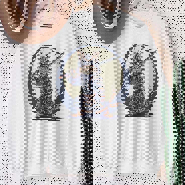 古代忍者猫 日本の子猫 刀猫 サムライキャット スウェットシャツ 年配の女性への贈り物