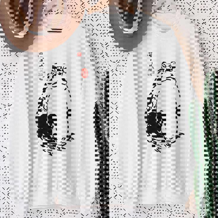 和風カエル漢字ミニマリストアート スウェットシャツ 年配の女性への贈り物