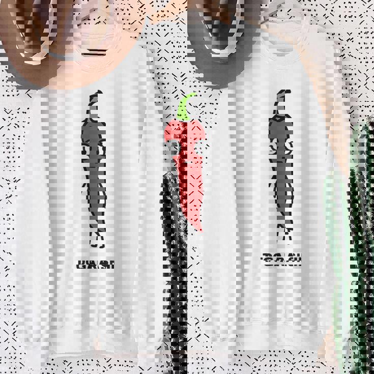 唐辛子 顔 イラスト かわいい おもしろ 面白い 簡単 シンプル ゆるい 野菜 スウェットシャツ 年配の女性への贈り物