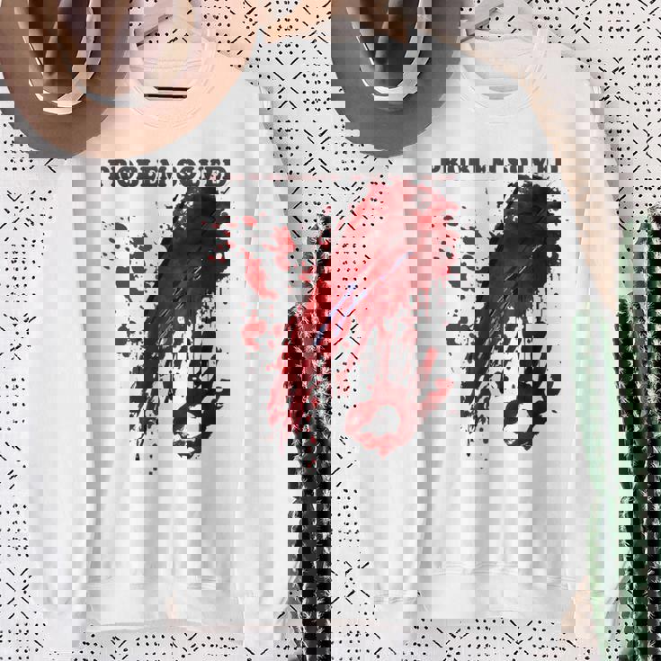 問題解決 血まみれのシャツ 血まみれのホラー スウェットシャツ 年配の女性への贈り物