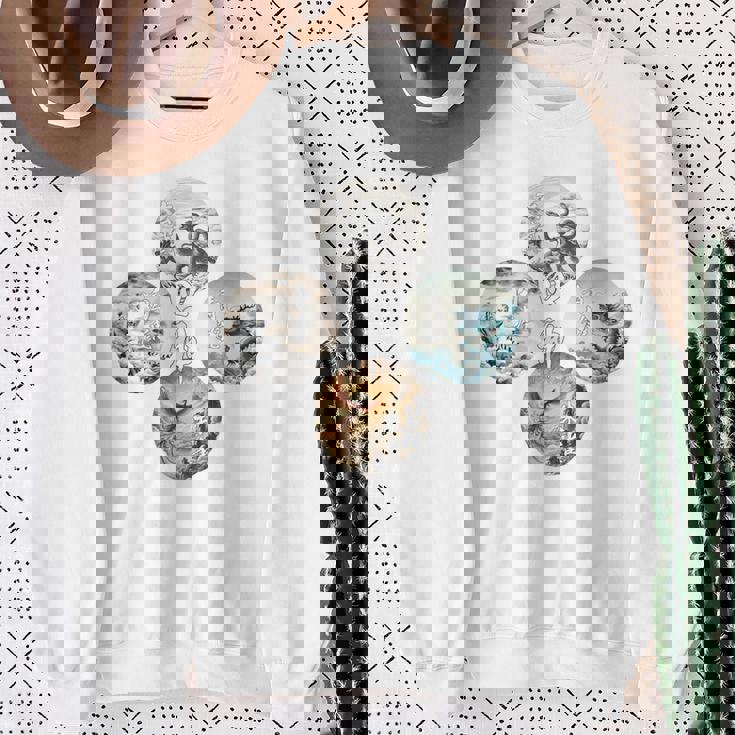 四神 青龍 白虎 朱雀 玄武 四象 東西南北 バックプリント スウェットシャツ 年配の女性への贈り物