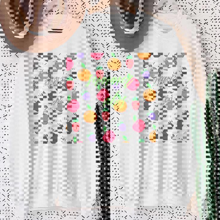 夏の雰囲気、フルーツ好き、夏のフルーツ、シトラスディライト 長袖tシャツ スウェットシャツ 年配の女性への贈り物