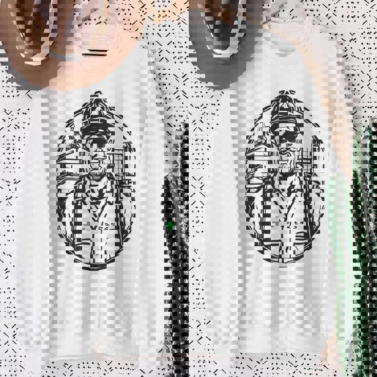 安全に働くおじさん 安全第一 作業員 スウェットシャツ 年配の女性への贈り物