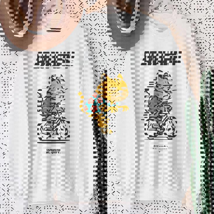 尼崎を走るチャリ猫 スウェットシャツ 年配の女性への贈り物