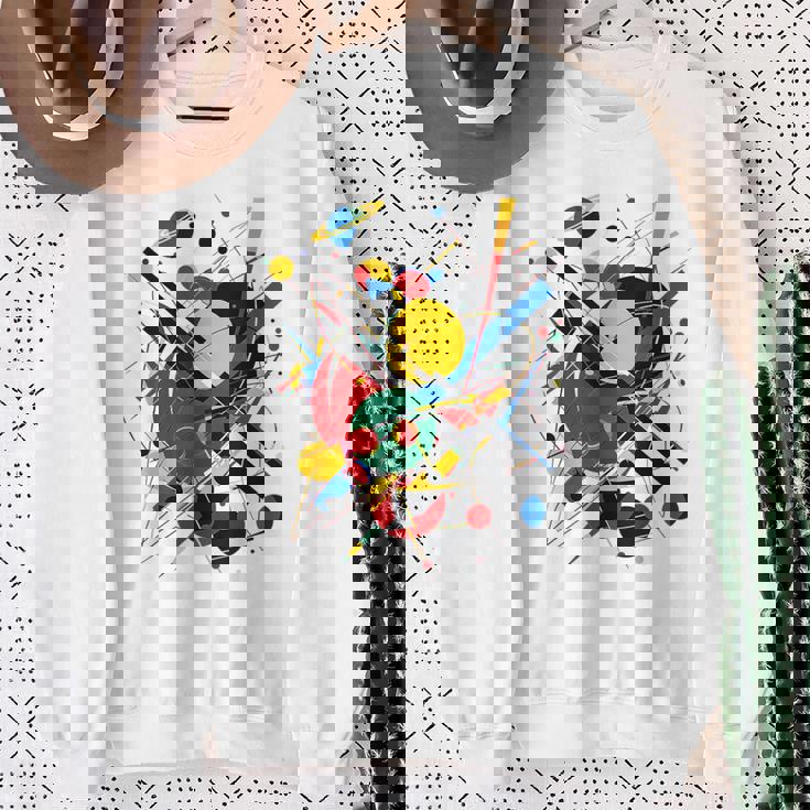 幾何学 抽象 カラフル アート グラフィック 幾何学模様 スウェットシャツ 年配の女性への贈り物