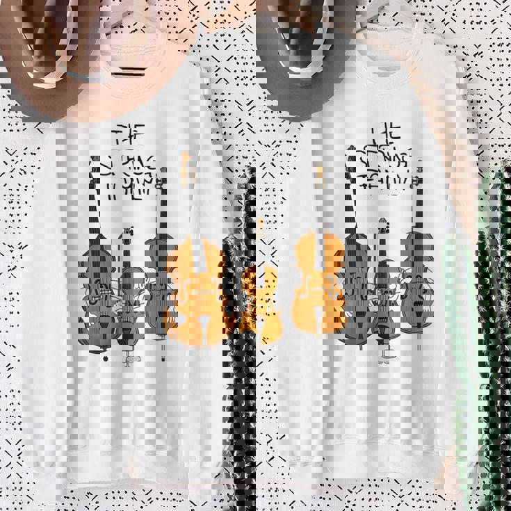 弦楽ファミリー、ヴァイオリン、チェロ、コントラバスミュージシャン面白い スウェットシャツ 年配の女性への贈り物