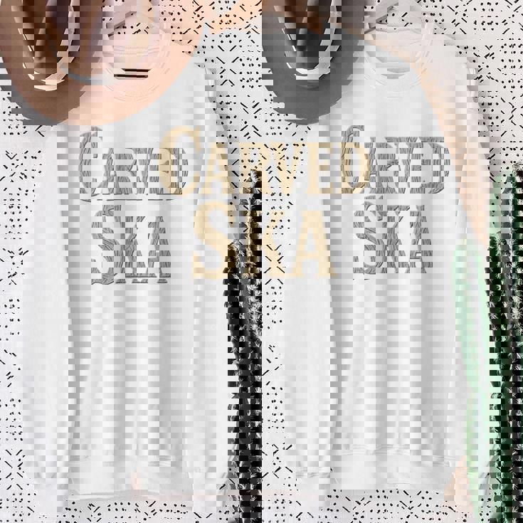 彫刻スカ 長袖tシャツ スウェットシャツ 年配の女性への贈り物