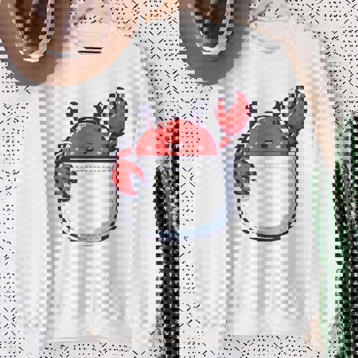 愛らしい かわいい ちび 和 ポケット カワイイ カニ スウェットシャツ 年配の女性への贈り物