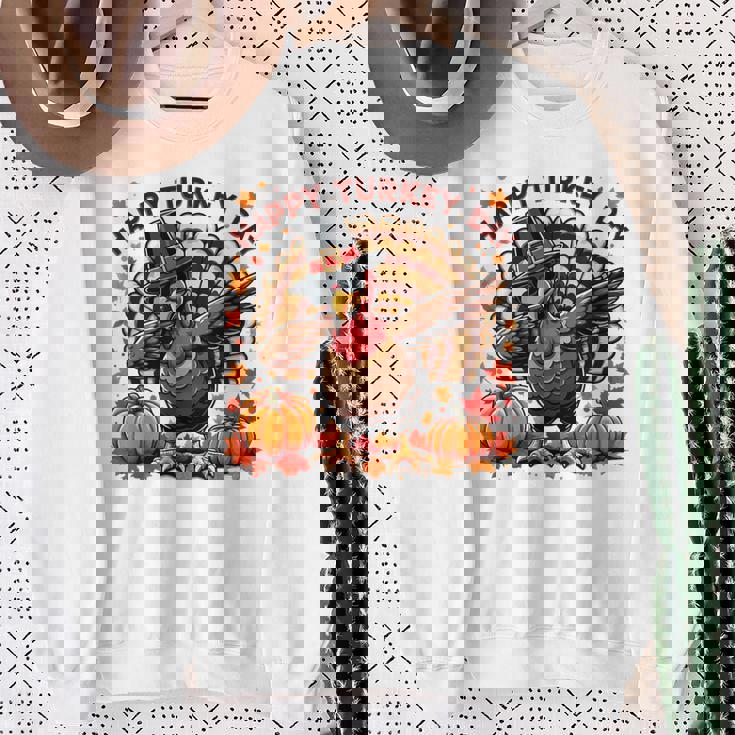 感謝祭 おもしろい 七面鳥巡礼者 軽くたたく 幸せな七面鳥の日 スウェットシャツ 年配の女性への贈り物