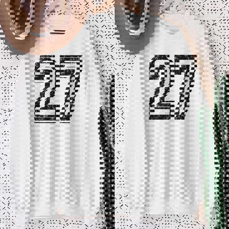 数字 27 ヴィンテージ ブラックホワイト スウェットシャツ 年配の女性への贈り物