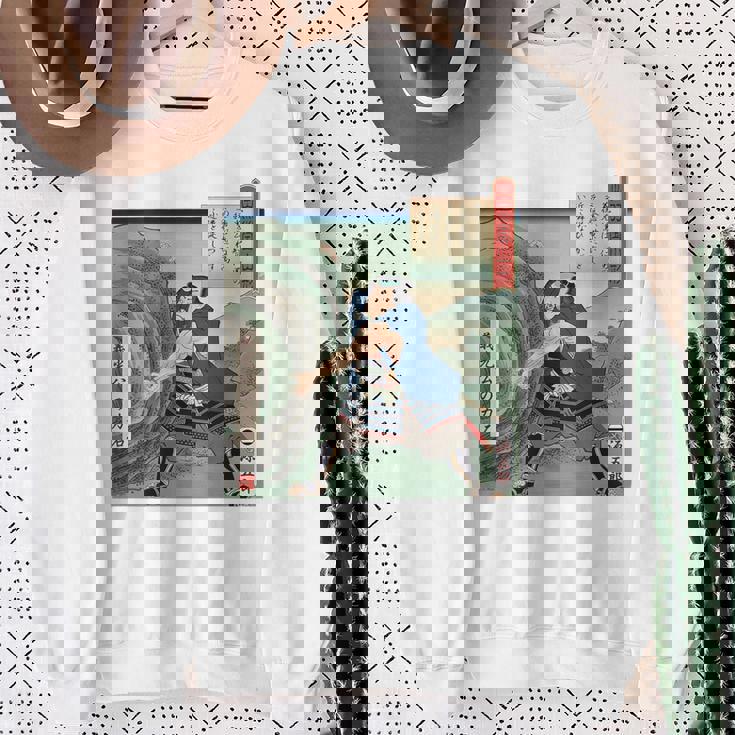 日本 浮世絵 出羽国 山形 山形城 ５７万石 最上義光 源氏 蔵王 力石 バックプリント スウェットシャツ 年配の女性への贈り物