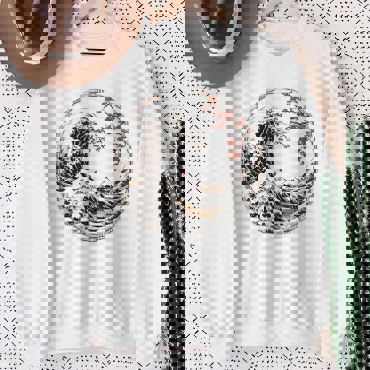 日本 神奈川 波 津波 浮世絵 日本美術 スウェットシャツ 年配の女性への贈り物