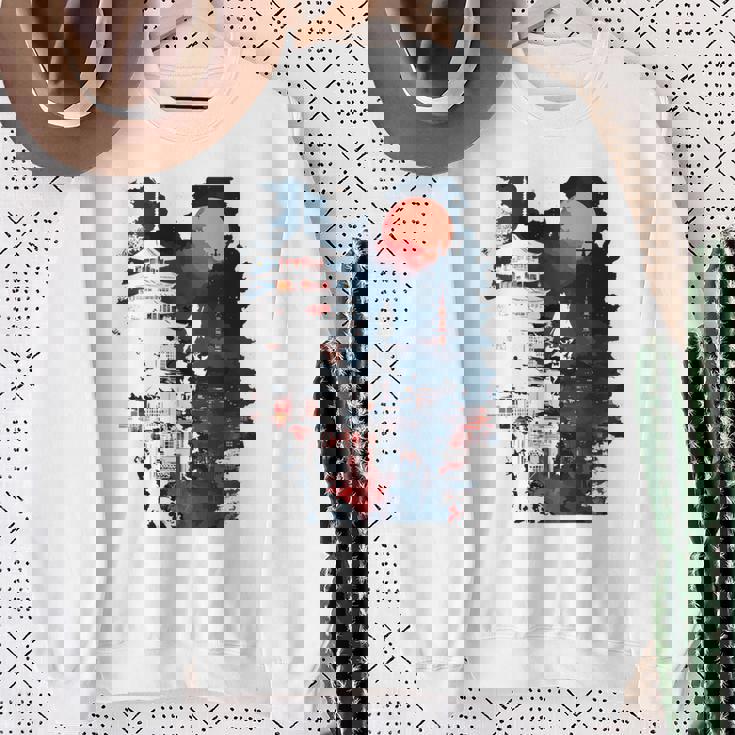 日本の忍者バックプリント。 スウェットシャツ 年配の女性への贈り物