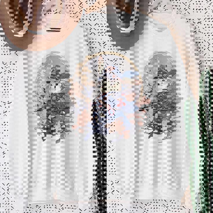 日本美術 うさぎ 忍者 浮世絵 アニメ風 侍うさぎ スウェットシャツ 年配の女性への贈り物