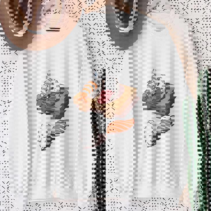 時すでにおすし ネタ ことわざ 言い間違いことわざ ジョーク ギャグ ダジャレ ツッコミ 寿司 長袖tシャツ スウェットシャツ 年配の女性への贈り物