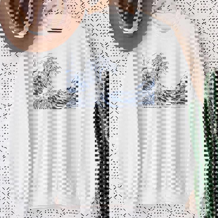 有名ヴィンテージアート グレートウェーブ 葛飾北斎 おしゃれ スウェットシャツ 年配の女性への贈り物