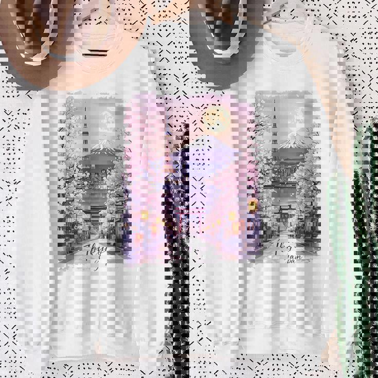 東京 日本 桜 夜景 お土産 スウェットシャツ 年配の女性への贈り物