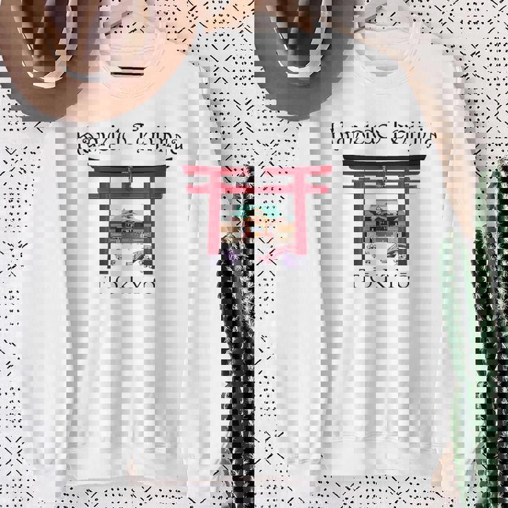 東京、手描き亀戸天神社、東京実業社、日本 スウェットシャツ 年配の女性への贈り物