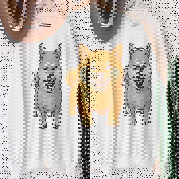 柴犬 犬 ムキッ ムキ顔 水彩 我慢の限界 怒る犬 イラスト おもしろ 長袖tシャツ スウェットシャツ 年配の女性への贈り物