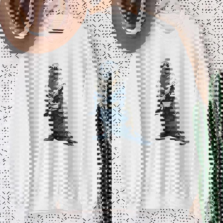 楽しいセーラー服のユーモラスなアザラシ スウェットシャツ 年配の女性への贈り物