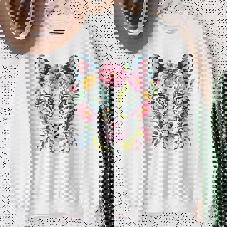 水彩ファンタジー風プーマの花 スウェットシャツ 年配の女性への贈り物