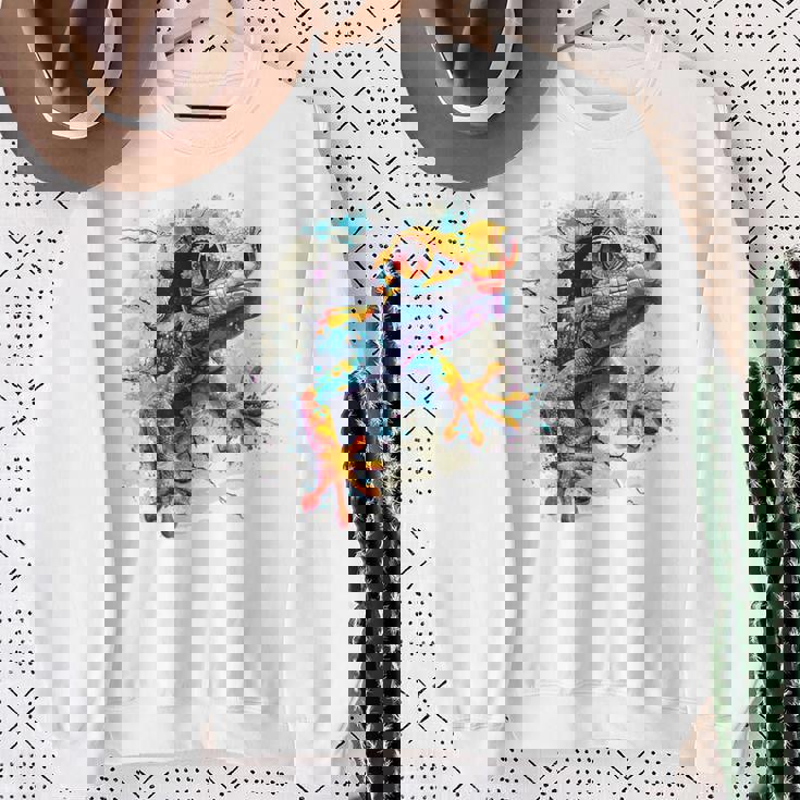 爬虫類とカラフルなヤモリ スウェットシャツ 年配の女性への贈り物