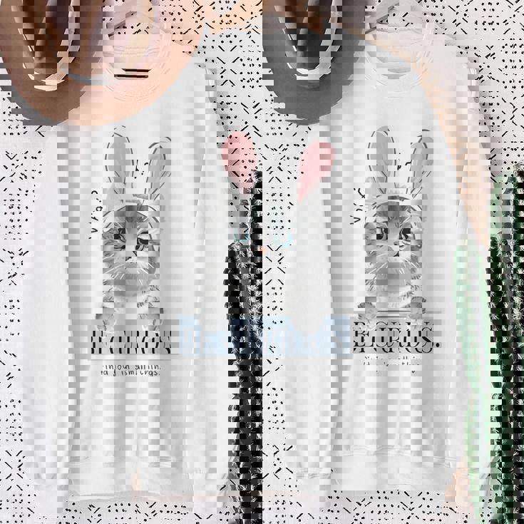 猫 面白い ネコ 可愛い うさぎ 猫好きにお勧め うさ耳ねこ スウェットシャツ 年配の女性への贈り物