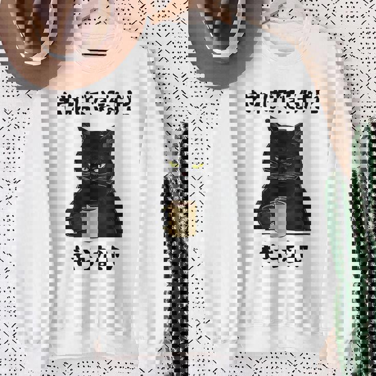 猫「やればできるけどやらない」文字入り おもしろ 筆文字 面白い 服 面白い スウェットシャツ 年配の女性への贈り物