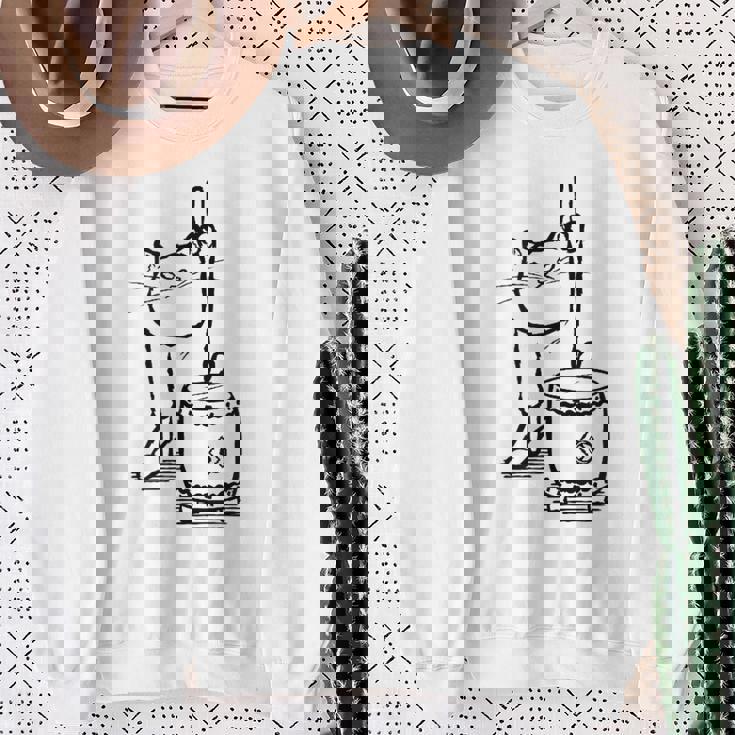 猫ねこネコ和太鼓お祭り スウェットシャツ 年配の女性への贈り物