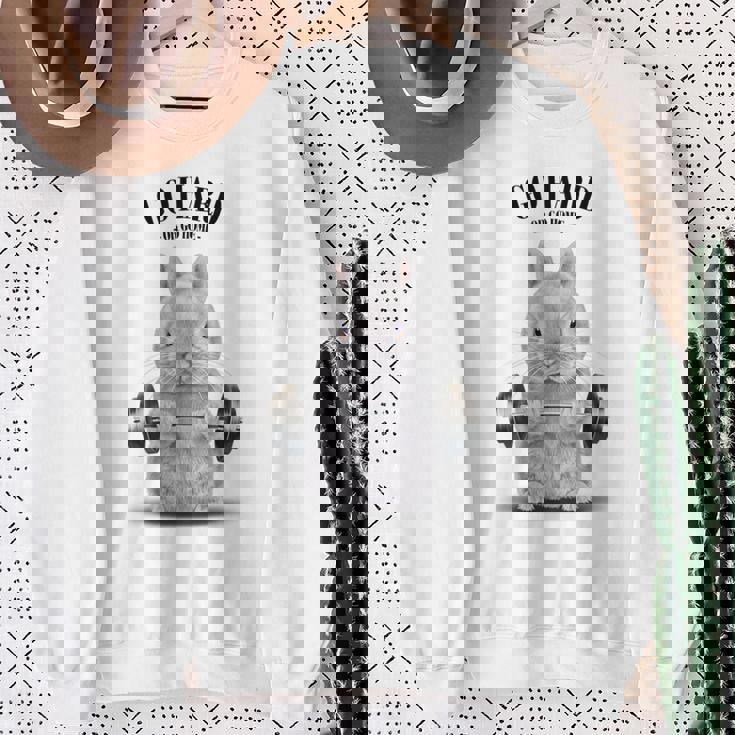 筋トレ ジム やる気がないなら家に帰れ ネザーランドドワーフ ウサギ ホワイト スウェットシャツ 年配の女性への贈り物