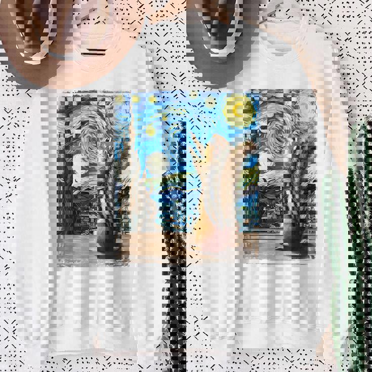 芸術的なシマリスシャツ ゴッホスタイル 星月夜 シマリス スウェットシャツ 年配の女性への贈り物