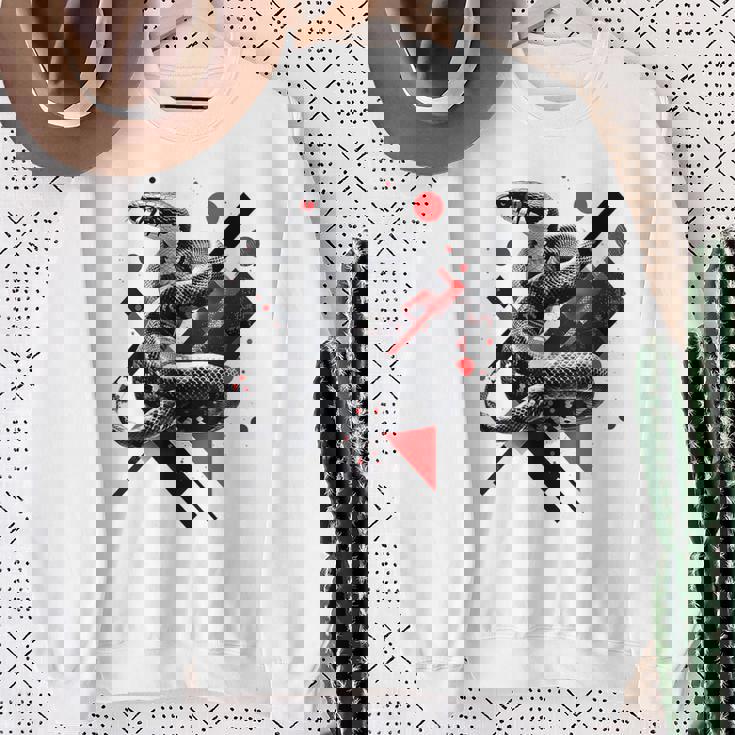 蛇 動物 モチーフ アートワーク 蛇 スウェットシャツ 年配の女性への贈り物