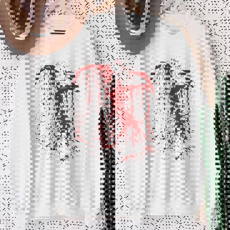 血まみれの傷 ハロウィンコスチューム 血はね けが ゾンビ スウェットシャツ 年配の女性への贈り物