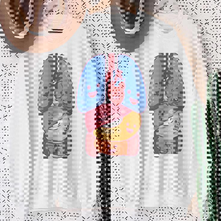 解剖学 生理学 心臓 肺 生命 器官 イラスト スウェットシャツ 年配の女性への贈り物