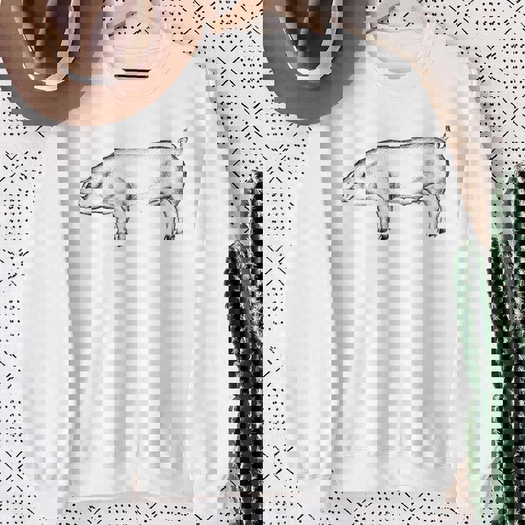 豚 豚モチーフ ピグレット 農家 農家 スウェットシャツ 年配の女性への贈り物