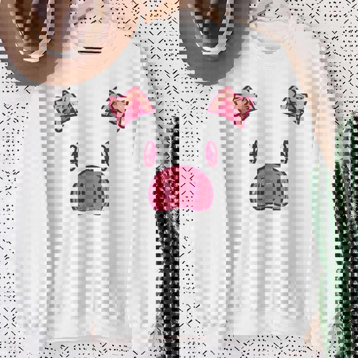 豚の顔 かわいいハロウィン 豚 動物 コスチューム メンズ レディース キッズ スウェットシャツ 年配の女性への贈り物