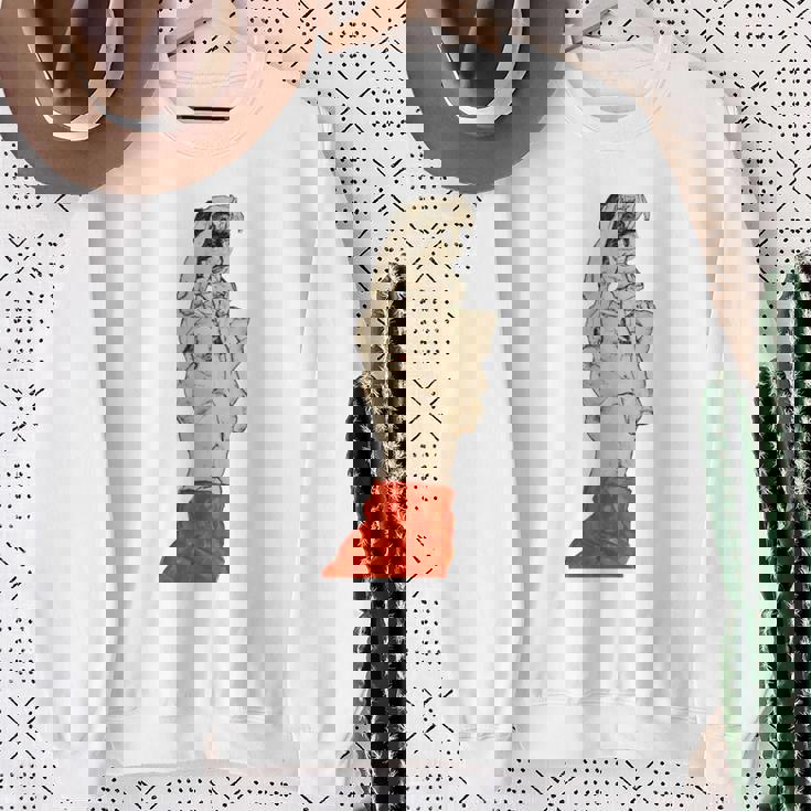 赤いふんどしの立っている男性 エゴン・シーレ作 1914 長袖tシャツ スウェットシャツ 年配の女性への贈り物