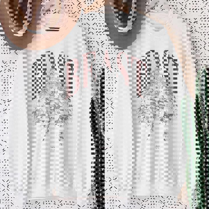 バックプリント 野生の落書きゴリラカラフルな動物猿猿ゴリラ スウェットシャツ 年配の女性への贈り物