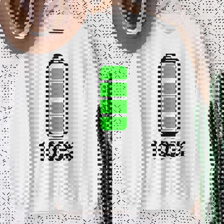 電池 100 フルバッテリー スウェットシャツ 年配の女性への贈り物