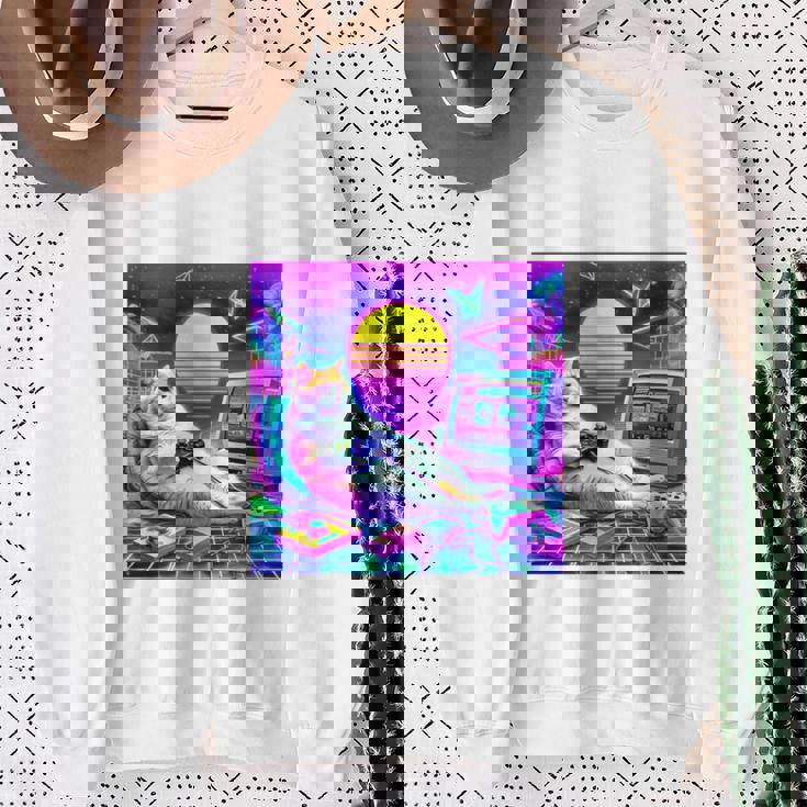 面白いtシャツ 猫 ゲーム ネコ ゲーマー メンズ 猫好き グッズ かわいい おもしろ 面白い 服 ネタ 長袖tシャツ スウェットシャツ 年配の女性への贈り物