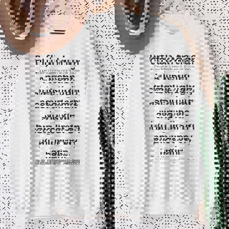 面白いポートフォリオマネージャー スウェットシャツ 年配の女性への贈り物