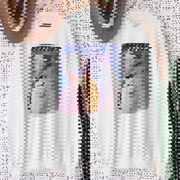 面白いミームハァキャット 長袖tシャツ スウェットシャツ 年配の女性への贈り物