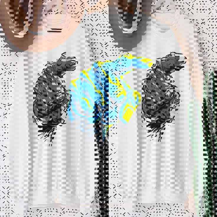 面白い手のデザイン スウェットシャツ 年配の女性への贈り物