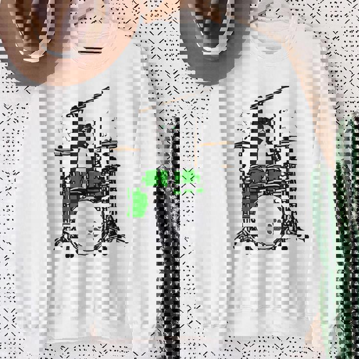 面白い猫 ドラム 猫 ドラマー 面白い ドラム 猫 スウェットシャツ 年配の女性への贈り物