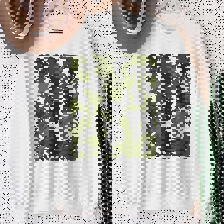 面白い猫のカモフラージュカモフラージュパターンペット猫 スウェットシャツ 年配の女性への贈り物